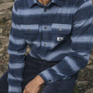 QUIKSILVER MENS SURF DAYS BLUE LONG SLEEVE SHIRT JACKET - XXL